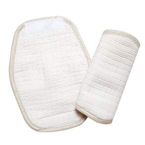 hwamo baby 嬰兒柔軟3層棉紗背帶口水巾, 米色, 2入