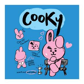 I LOVE PAINTING DIY Bt21圖案水彩畫 25*25cm, COOKY