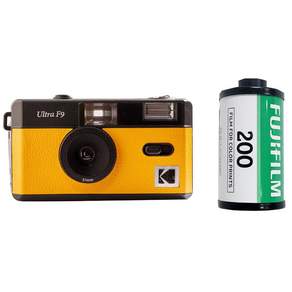 KODAK 柯達 Ultra F9 膠卷相機 + 富士彩色 200/36 膠卷套組, F9(yellow), 1套