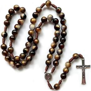 JNJ 棕色天主教念珠遺物 10 毫米, 1個, 棕色的