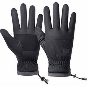 AVIC 冬季智能觸感修身手套, 黑色的