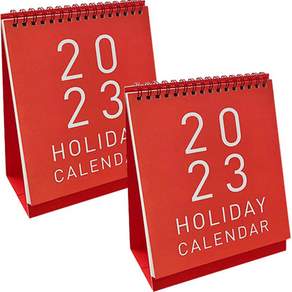 HOLIDAY CALENDAR桌曆, 2個, 紅色的