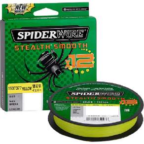 Spider Wire Stealth Smooth 12 編織釣魚線 150 米, 黃色