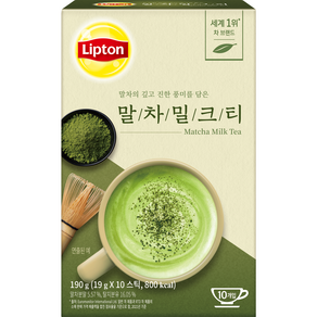 Lipton 立頓 抹茶奶茶沖泡飲隨身包, 19g, 10個