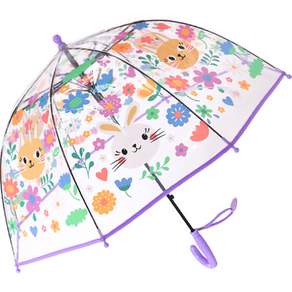 Kids Square兒童透明圓頂雨傘兔子