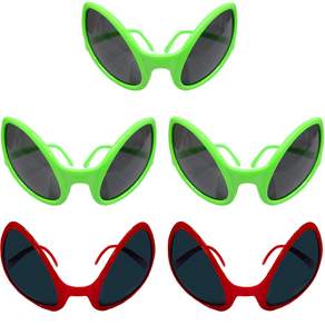 Livingda Party 外星人眼鏡 5 件套, 綠色, 紅色, 1組
