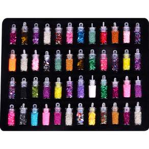 Donga PMS DIY 玻璃瓶閃光配料 48 種套裝, 混色, 1組
