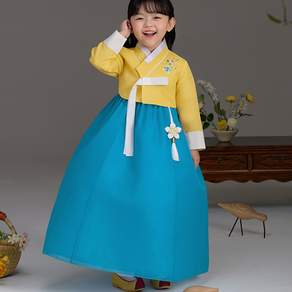 The Ye Hanbok 女童 859 絲質銀色韓服套裝