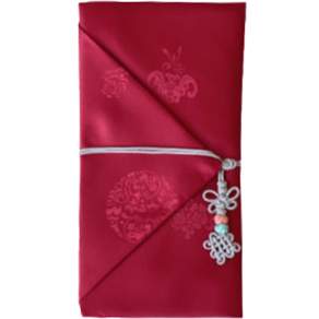 Lumier 高品質錦緞絲質剪裁零用錢信封, 紅色, 1個