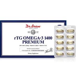 Dr.Brian rTG Omega-3 1400 Premium膠囊, 180顆, 1盒