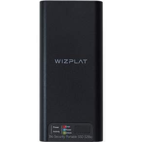 WIZPLAT 安全指紋識別加密AES 256bit外接SSD S2Bio, 黑色, 512GB