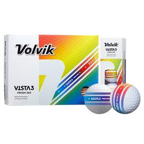 Volvik Vista 3 Prism 360 高爾夫球 3 顆, 白色, 12入, 1組