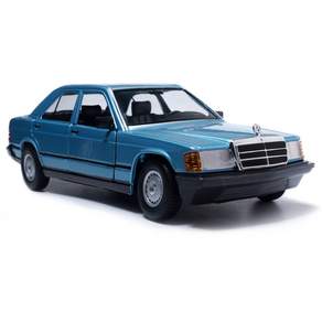 Brago 1:24 1987 Mercedes Benz 190E 舊車模型 壓鑄 240 x 110 x 100 mm, 鑽石藍