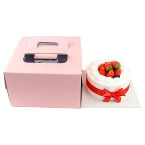 INP白色雪紡蛋糕盒+杯墊套裝2號, 3組, 粉色