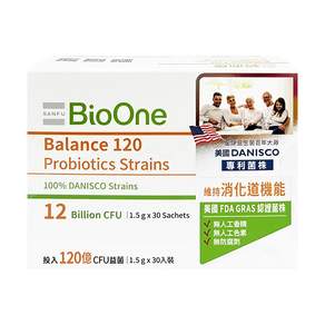 BioOne 碧而優 Balance120 順暢機能益生菌 1.5g, 30包, 1盒