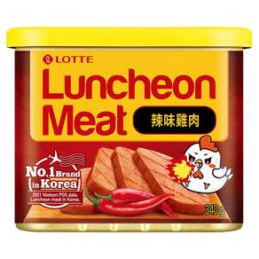 LOTTE 樂天 雞肉午餐肉 辣味, 340g, 1罐