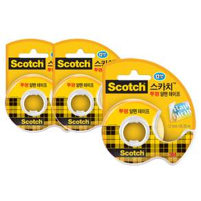 3M Scotch 透明雙面膠帶座 136, 單色, 3個