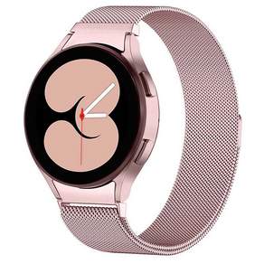 Gelsen Galaxy Watch 4/5/6專用束帶金屬錶帶彎曲型 GM4, GM6粉紅色, 無, 20mm