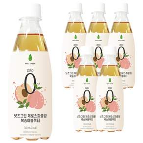 NUTS GREEN 零卡水蜜桃紅茶風味氣泡飲, 350ml, 6個