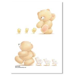 Hallmark 小熊信紙 4入+信封 2入組 KLT1519, 混色, 1組