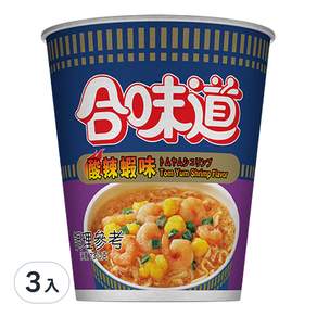 CUP NOODLE 合味道 酸辣蝦海鮮味杯麵, 3入