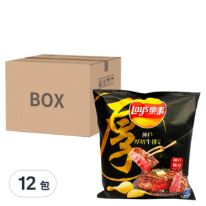 Lay's 樂事 洋芋片 神戶牛排口味, 34g, 12包