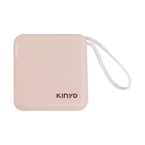 Kinyo 小方塊雙線夾心隨手充 5000mAh Type-C + Lightning 附Type-C充電線, KPB-2302, 粉色