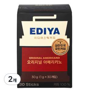 EDIYA COFFEE Beanist 原味美式咖啡混合, 30入, 2個, 1g