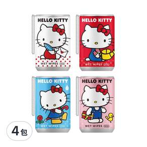 AKIRA 御衣坊 Hello Kitty 易拉罐造型濕紙巾 款式隨機, 30張, 4包