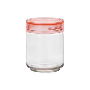 ADERIA 日本進口抗菌密封寬口玻璃罐 粉色, 750ml, 1個