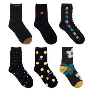 SOCKSHOP 女款花紋中筒襪組 6雙