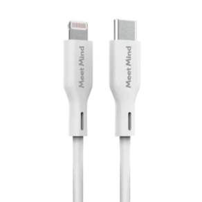 Meet Mind USB-C to Lightning PD 快速充電傳輸線, 1.2m, 白色, 1條