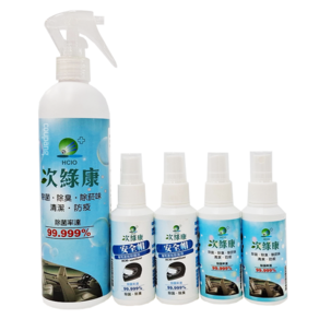 次綠康 車內用除菌液 350ml + 60ml x 2瓶 + 安全帽用除菌液 60ml x 2瓶, 1組