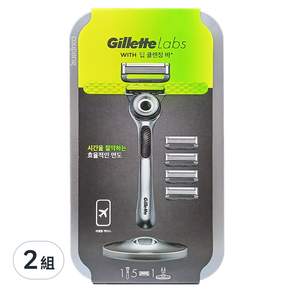Gillette 吉列 Labs 極光系列 刮鬍刀組, 刀架 + 刀頭 5個 + 刀座 + 旅行盒, 2組