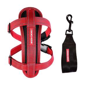 EZYDOG 狗體工學胸背帶 送車用安全束綁帶, 紅色, 1組