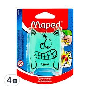 Maped 磁性黑 白板擦, 顏色隨機, 4個