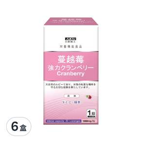 AJIOU 日本味王 強效蔓越莓錠 素食, 30顆, 6盒