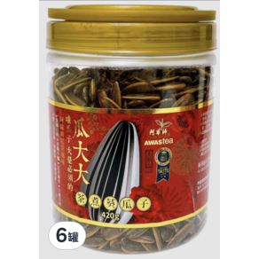 AWAStea 阿華師 瓜大大紅茶葵瓜子, 420g, 6罐