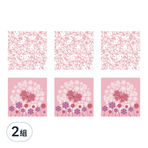 元素生活館 花磚壁貼 6入, A12, 2組