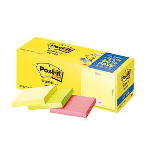 3M Post-it 便利貼超值組 654-20A 76*76mm, 混色, 1盒