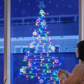 DAYHOME 遙控聖誕棉花球牆樹套組, 顏色
