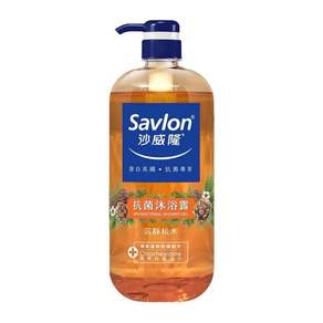 Savlon 沙威隆 抗菌沐浴露 沉靜松木, 1L, 1瓶