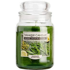 YANKEE CANDLE Home Inspiration系列 香氛蠟燭, Fresh herbs & Lemon zest, 538g, 1罐