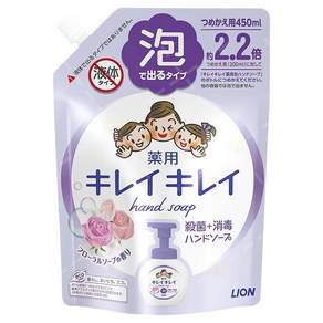 LION 獅王 泡沫洗手慕斯 補充包 花香, 450ml, 1包