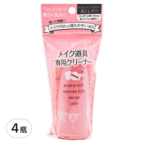 ISHIHARA 石原商店 刷具/粉撲二用清潔液, 80ml, 4瓶