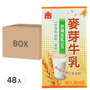 義美 麥芽牛乳, 125ml, 48入