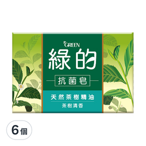 GREEN 綠的 抗菌皂 茶樹清香, 100g, 6個