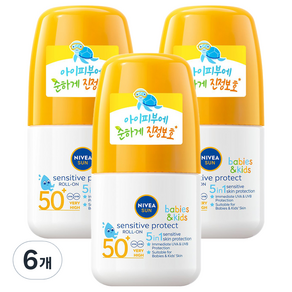 Nivea Sun Kids 敏感保護滾珠, 50ml, 6個