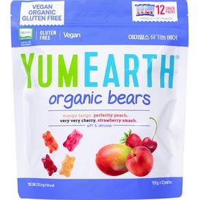 YUMMY EARTH 綜合水果風味小熊軟糖 237.6g, 芒果+水蜜桃+櫻桃+草莓混合口味, 1包
