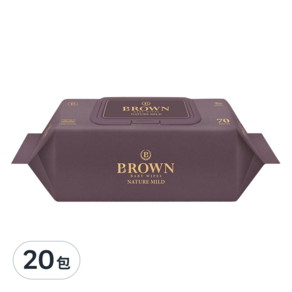 BROWN Nature Mild 嬰兒濕紙巾, 70張, 20包